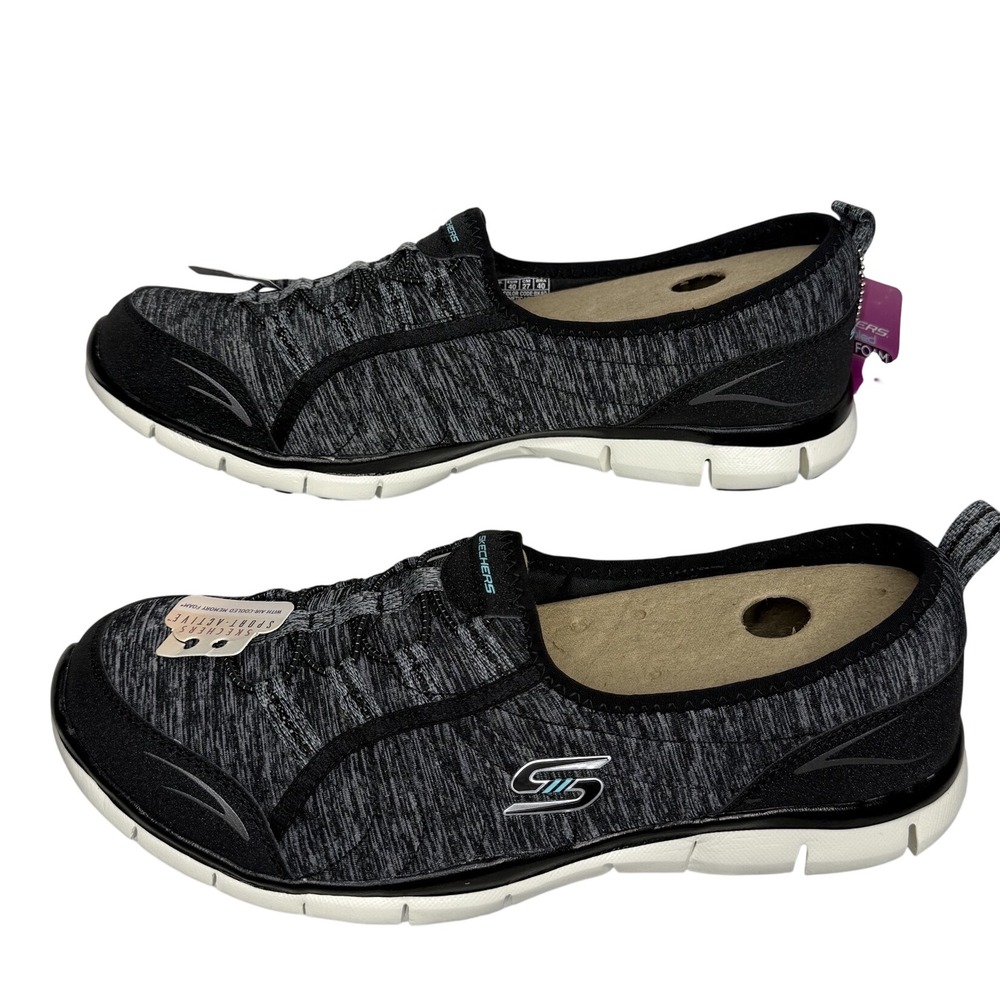 Skechers Gratis Her Stroll Sneaker Womens 10 Black Fabric Slip On Bungee Walking - Picture 4 of 9